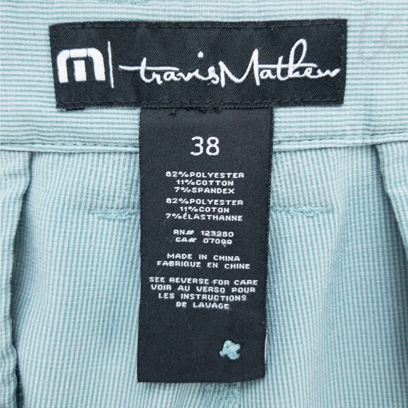 TravisMathew Golf Shorts Men’s 38 Blue-Green Stretch Moisture-Wicking Summer - Picture 3 of 12